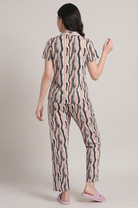 Zivame Naps Collection Knit Poly Pyjama Set - Black Beauty — image 3
